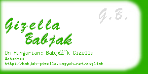 gizella babjak business card